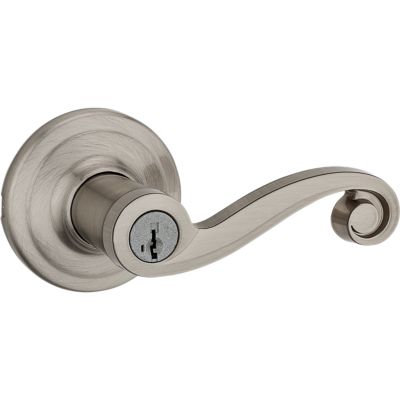 Kwikset Lido Satin Nickel Keyed Entry Door Lever with SmartKey Security