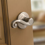 Kwikset Lido Satin Nickel Passage Hall/Closet Door Lever with Microban Antimicrobial Technology