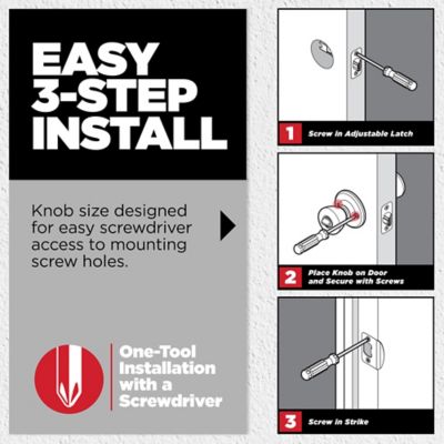 Kwikset Polo Satin Nickel Privacy Lockset, ANSI/BHMA Grade 3, 1-3/4 in Door