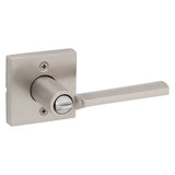Kwikset Lisbon Iron Black Square Exterior Entry Door Lever with SmartKey Security