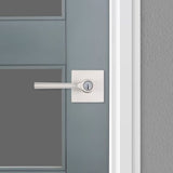 Kwikset Lisbon Iron Black Square Exterior Entry Door Lever with SmartKey Security