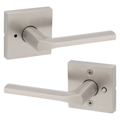 Kwikset Lisbon Polished Chrome Square Privacy Bed/Bath Door Lever