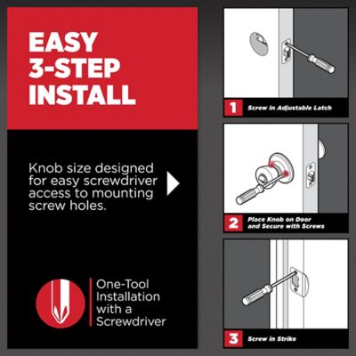 Kwikset SmartKey Cameron Satin Nickel Entry Lockset, ANSI/BHMA Grade 2, KW1, 1-3/4 in