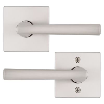 Kwikset Montreal Square Satin Nickel Passage Hall/Closet Door Lever