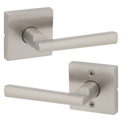 Kwikset Montreal Square Satin Nickel Passage Hall/Closet Door Lever
