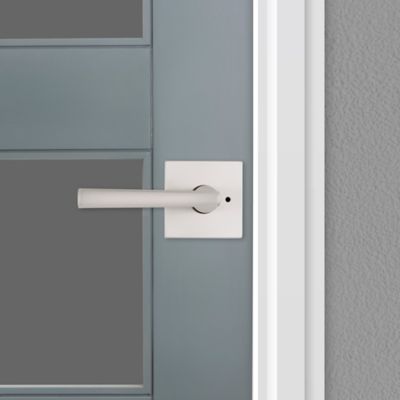 Montreal Square Satin Nickel Privacy Bed/Bath Door Lever