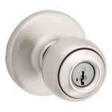 Kwikset Polo Satin Nickel Keyed Entry Door Knob with SmartKey Security