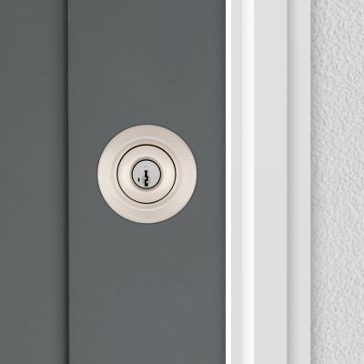 Kwikset Polo Satin Nickel Keyed Entry Knob, SmartKey Security, ANSI/BHMA Grade 3, Fits up to 1-3/4 in Doors