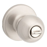 Kwikset Polo Satin Nickel Bed/Bath Door Knob with Microban Antimicrobial Technology