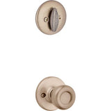 Kwikset Belleview Antique Brass Single Cylinder Door Handleset with Tylo Knob, SmartKey Security