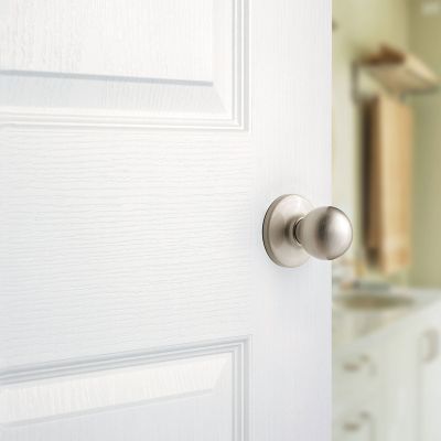 Polo Satin Nickel Hall/Closet Door Knob Featuring Microban Antimicrobial Technology
