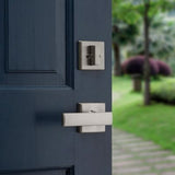 Tavaris Satin Nickel Single Cylinder Door Handleset with Vedani Lever, SmartKey Security – Kwikset