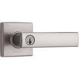 Vedani Satin Nickel Square Exterior Entry Door Lever featuring SmartKey Security