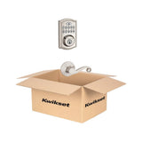 Kwikset SmartCode Satin Nickel Single Cylinder Electronic Deadbolt with SmartKey Security and Lido Hall/Closet Lever