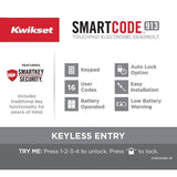 Kwikset SmartCode Satin Nickel Single Cylinder Electronic Deadbolt with SmartKey Security and Lido Hall/Closet Lever