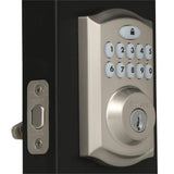 Kwikset SmartCode Satin Nickel Single Cylinder Electronic Deadbolt with SmartKey Security and Lido Hall/Closet Lever