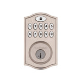 Kwikset Z-Wave SmartCode Satin Nickel Single Cylinder Keypad Electronic Deadbolt with Juno Hall/Closet Knob