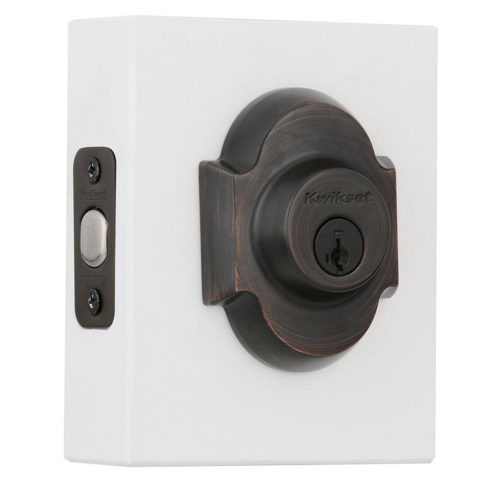 Kwikset Austin Venetian Bronze Single Cylinder Deadbolt and Passage Lever Combo Pack with SmartKey Security