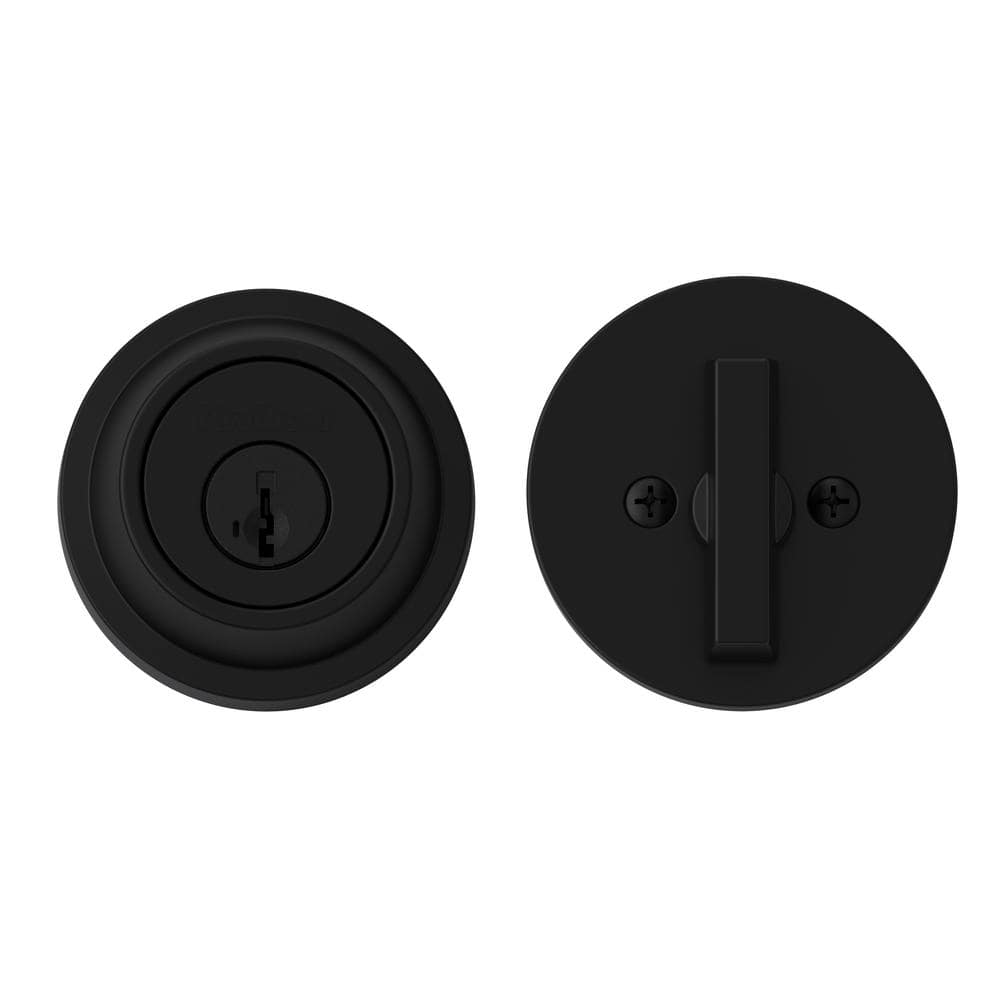 Kwikset 660 Matte Black Single Cylinder Deadbolt featuring SmartKey Security and Microban Technology