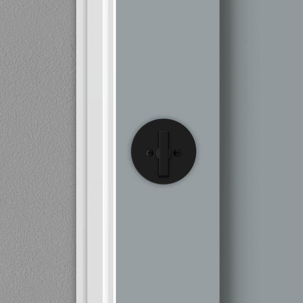 Kwikset 660 Matte Black Single Cylinder Deadbolt featuring SmartKey Security and Microban Technology