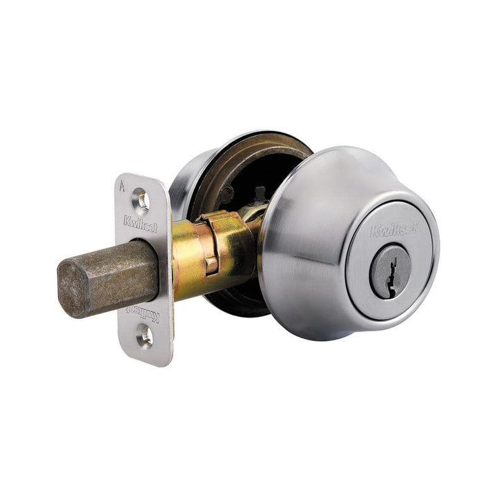 Kwikset Satin Chrome Double Cylinder Deadbolt, Adjustable Backset 2-3/8 in. to 2-3/4 in.