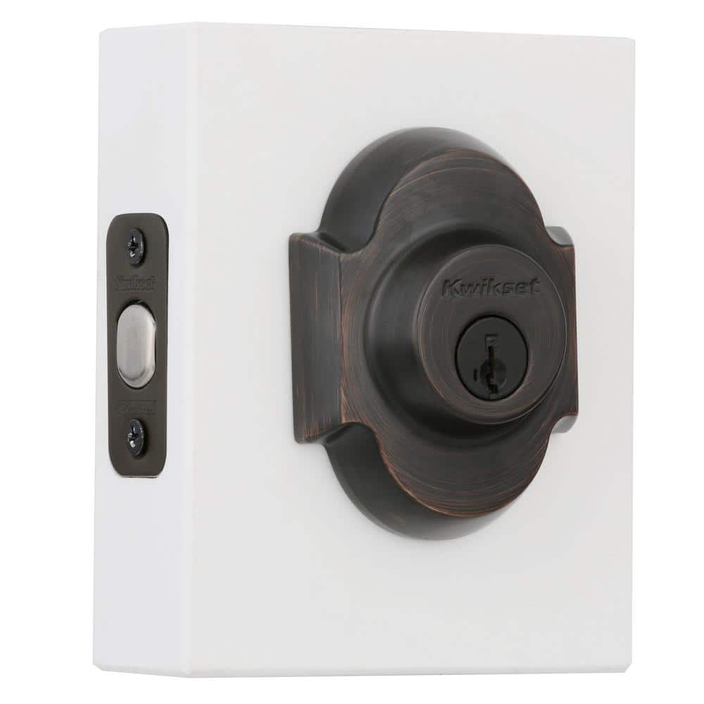 Kwikset Austin Venetian Bronze Single Cylinder Deadbolt featuring SmartKey Security with Microban Antimicrobial Technology