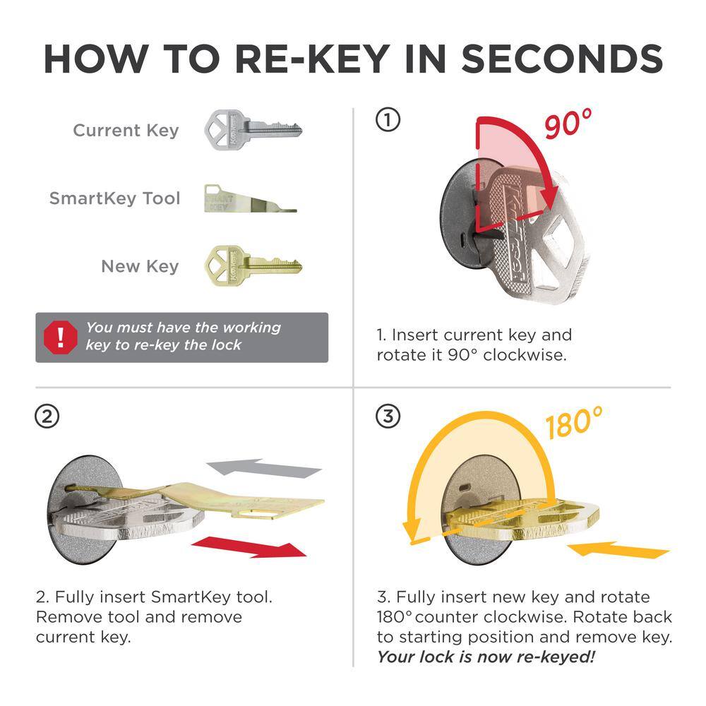 Kwikset 240 Tylo Satin Nickel Hall/Closet Door Knob & Single Cylinder Deadbolt Project Pack with SmartKey Security