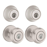 Kwikset Cove Satin Nickel Single-Cylinder Deadbolt Combo Pack (2-Pack)