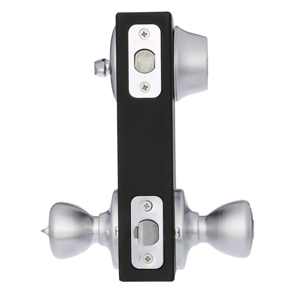 Kwikset Tylo Satin Chrome Single Cylinder Entry Door Knob & Deadbolt Combo Pack