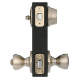 Kwikset Tylo Antique Brass Entry Door Knob and Single Cylinder Deadbolt Combo Pack with Microban Antimicrobial Technology