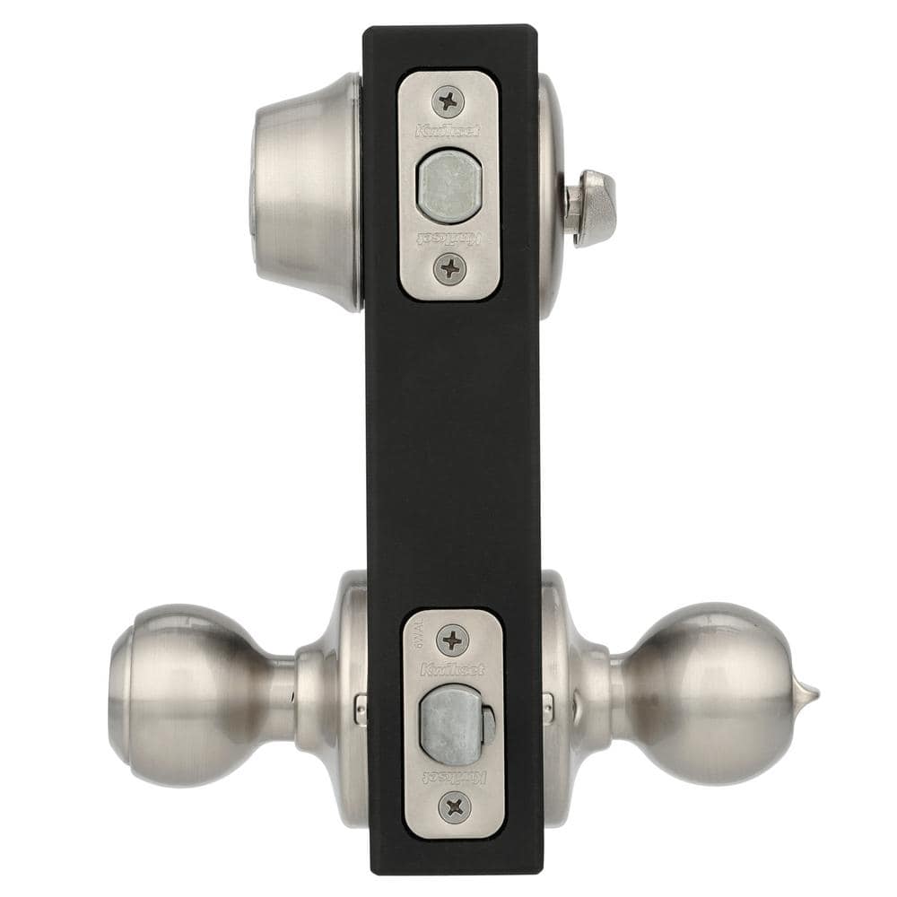 Kwikset Polo Satin Nickel Single Cylinder Entry Door Knob & Deadbolt Combo Pack with Microban Antimicrobial Technology