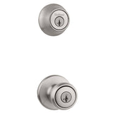 Kwikset Tylo Satin Nickel Door Knob Combo Pack with SmartKey Security & Microban Antimicrobial