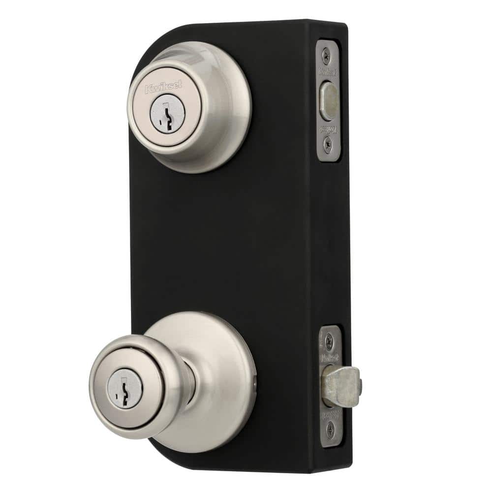 Kwikset Tylo Satin Nickel Door Knob Combo Pack with SmartKey Security & Microban Antimicrobial