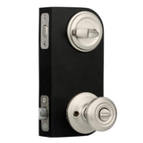 Kwikset Cameron Satin Nickel Exterior Entry Door Knob & Single Cylinder Deadbolt Combo Pack with SmartKey Security