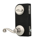 Kwikset Lido Satin Nickel Exterior Entry Lever & Single Cylinder Deadbolt Combo Pack with SmartKey Security