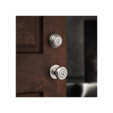 Kwikset Juno Satin Nickel Exterior Entry Door Knob and Single Cylinder Deadbolt Combo Pack with SmartKey Security
