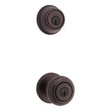 Kwikset Cove Venetian Bronze Exterior Entry Door Knob and Single Cylinder Deadbolt Combo Pack