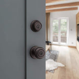 Kwikset Cove Venetian Bronze Entry Door Knob and Single Cylinder Deadbolt Combo Pack with SmartKey