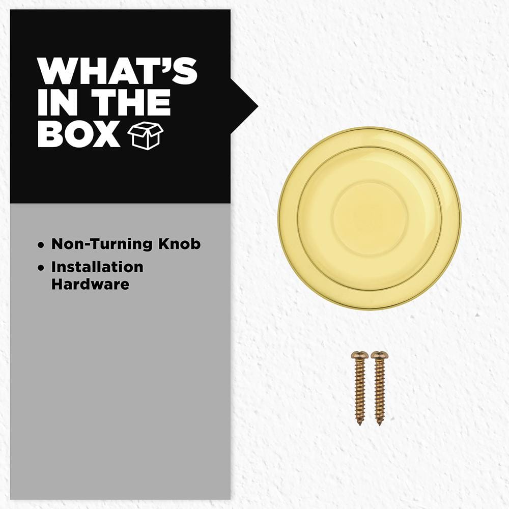 Kwikset Tylo Polished Brass Dummy Knob, Right or Left Handed