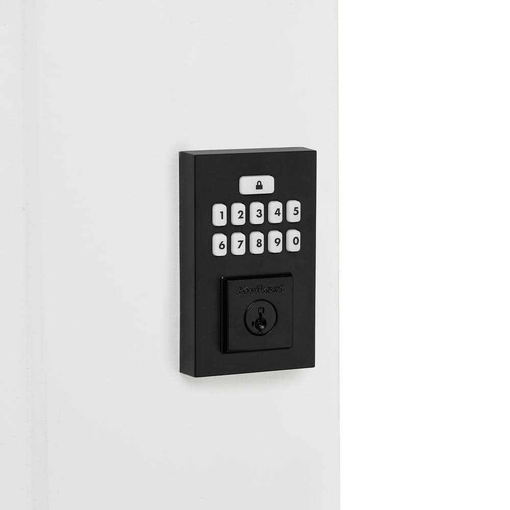 Kwikset SmartCode 260 Contemporary Matte Black Keypad Electronic Deadbolt Featuring SmartKey Security With Casey Passage Lever