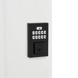 Kwikset SmartCode 260 Contemporary Matte Black Keypad Electronic Deadbolt Featuring SmartKey Security With Casey Passage Lever