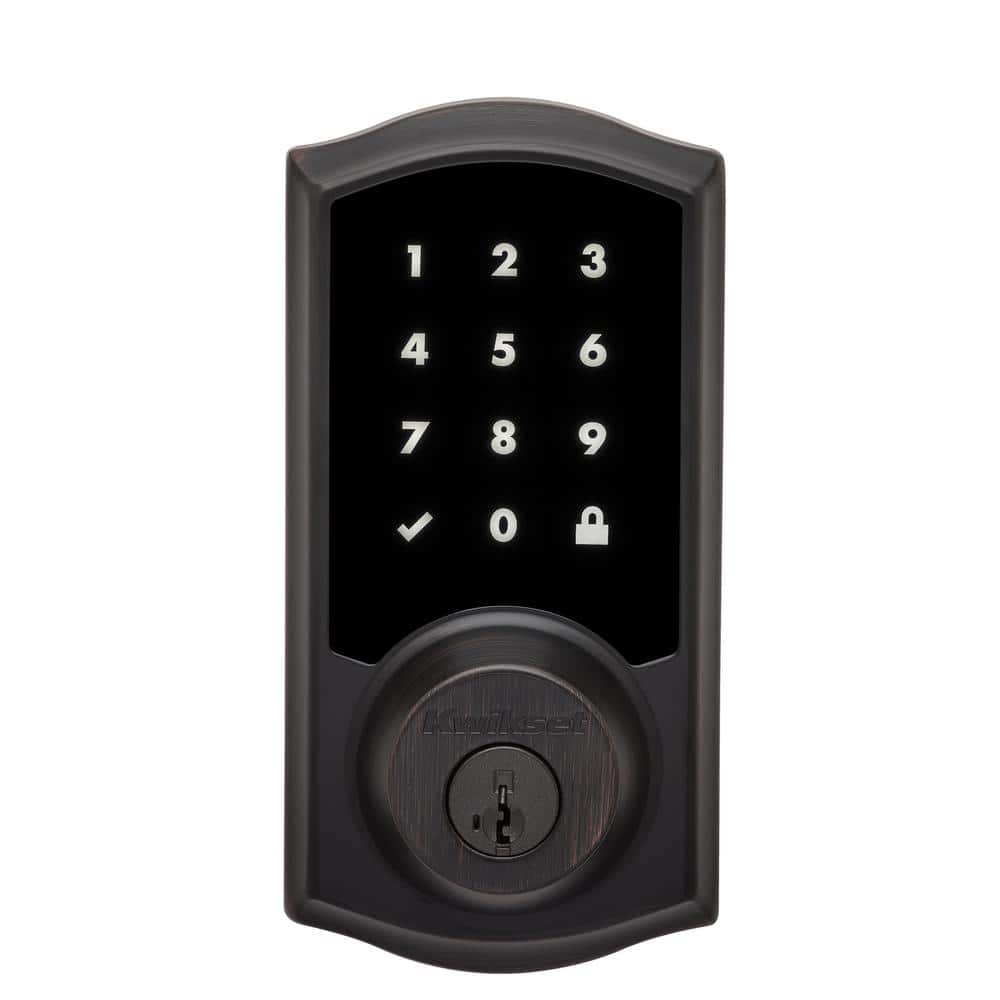 Kwikset Premis Touchscreen Smart Lock, Venetian Bronze, Single Cylinder Electronic Deadbolt with Juno Hall/Closet Knob