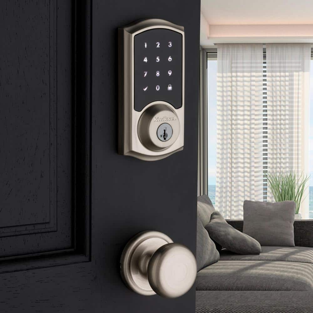 Kwikset Premis Touchscreen Smart Lock, Satin Nickel Single Cylinder Electronic Deadbolt with SmartKey Security