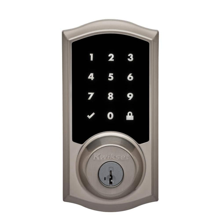 Kwikset Premis Touchscreen Smart Lock, Satin Nickel Single Cylinder Electronic Deadbolt with SmartKey Security