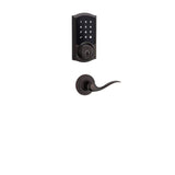 Kwikset Premis Touchscreen Smart Lock, Venetian Bronze Single Cylinder Electronic Deadbolt with Tustin Hall/Closet Lever