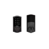 Kwikset Premis Touchscreen Smart Lock, Venetian Bronze Single Cylinder Electronic Deadbolt featuring Milan Hall/Closet Lever