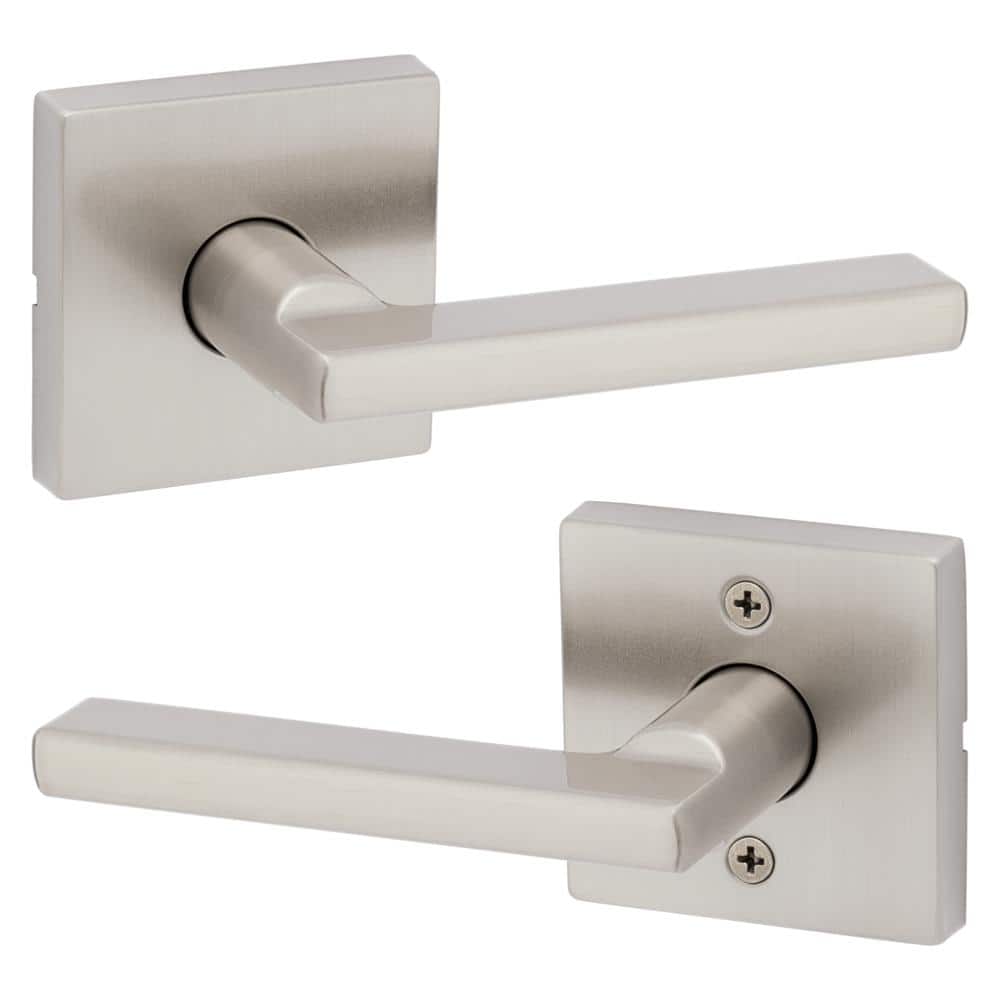 Kwikset SmartCode 270 Touchpad Electronic Deadbolt with Halifax Square Satin Nickel Hall/Closet Door Handle Combo Pack