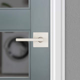 Kwikset SmartCode 270 Touchpad Electronic Deadbolt with Halifax Square Satin Nickel Hall/Closet Door Handle Combo Pack