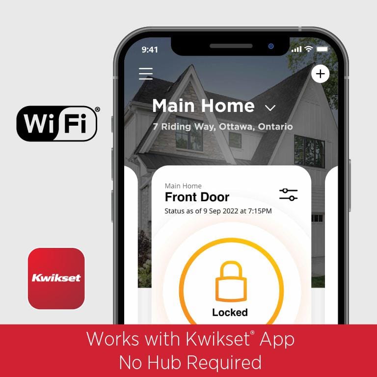 Kwikset Halo Satin Nickel Electronic Smart Lock Deadbolt Feat SmartKey Security Touchscreen and WiFi and San Clemente Handleset
