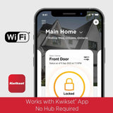 Kwikset Halo Satin Nickel Electronic Smart Lock Deadbolt Feat SmartKey Security Touchscreen and WiFi and San Clemente Handleset